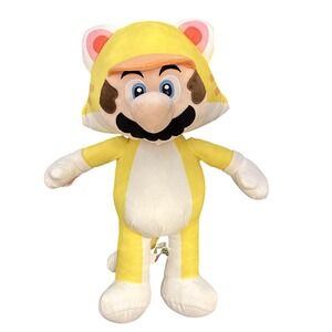 Super Mario Bros 22" Mario Cat Costume Suit Plush Doll Large Stuffed Toy